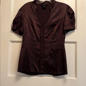 Arden B  Silk  Short Sleeve  Button Down Blouse size  S